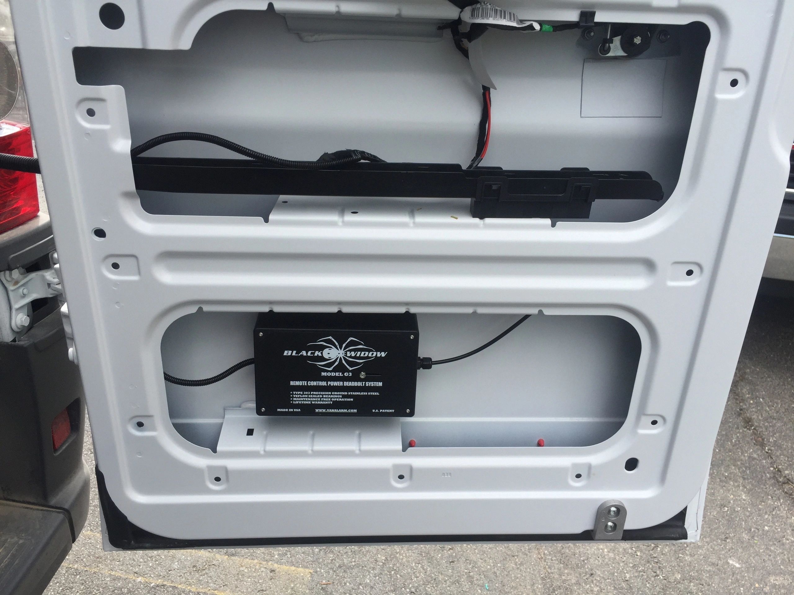 Van lock installation on cargo van